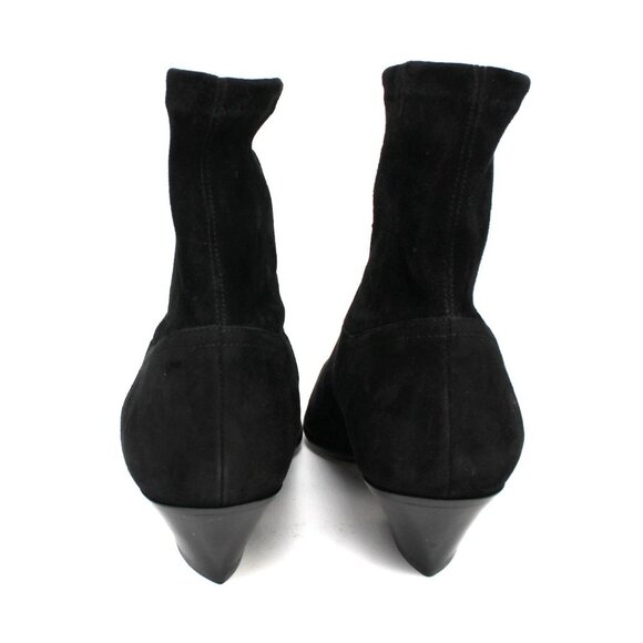 Tamara Mellon Go West Ankle Boots 35 Black Stretch Suede Ankle Bootie 41.5 NEW - Picture 5 of 9